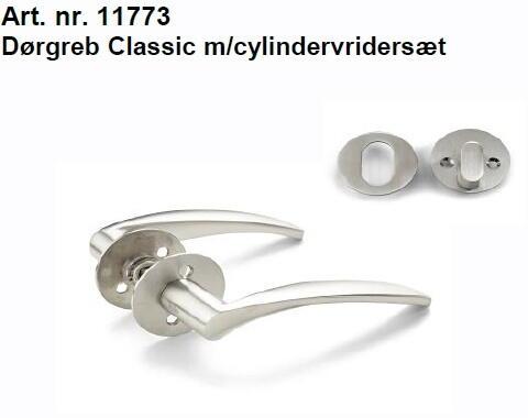 DØRGREB CLASSIC MED CYL/VRIDER RF **UDGÅR VED UDSOLGT**