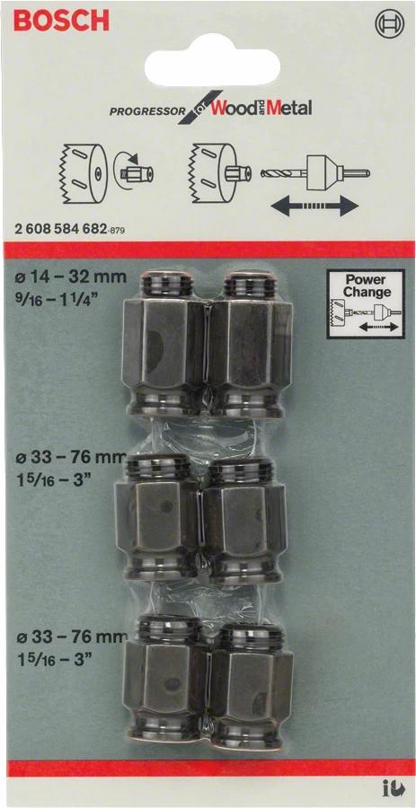 Bosch adaptersæt t/ hulsave, 6 dele