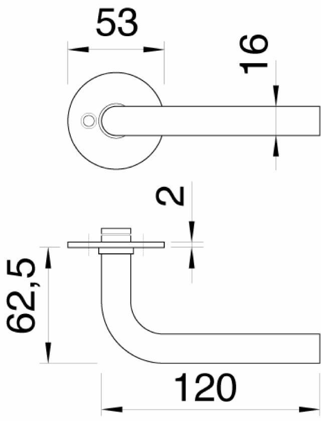 Ruko scanflex dørgreb 19 L u. rosetter