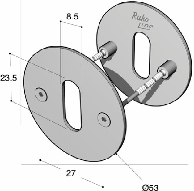 Ruko-Line nøgleskilt CC27 inkl. M4x75mm skruer