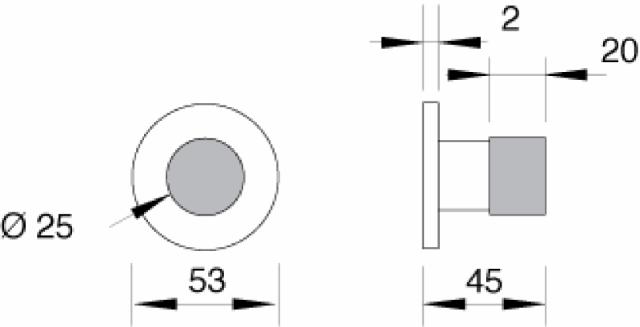 Ruko Scanflex Gulv Dørstop 45 mm