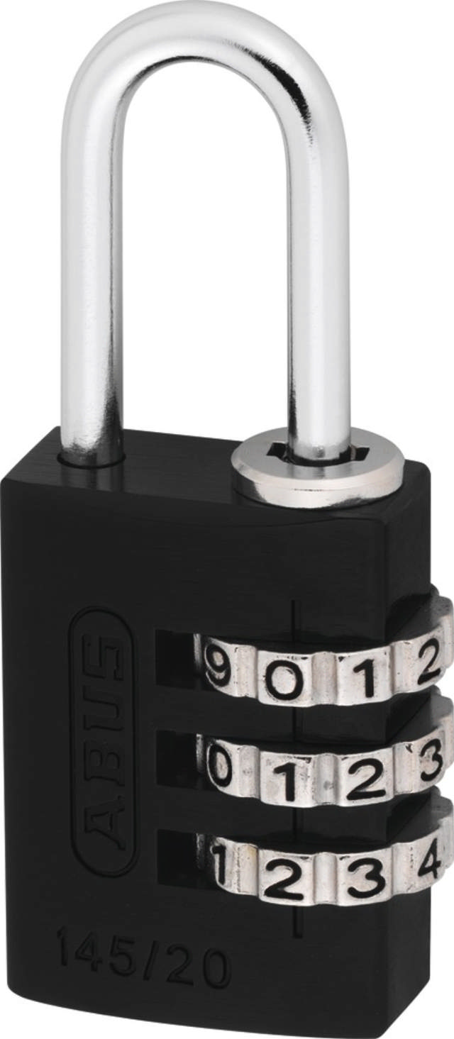 Abus hængelås m/kode 145/20 Sort 