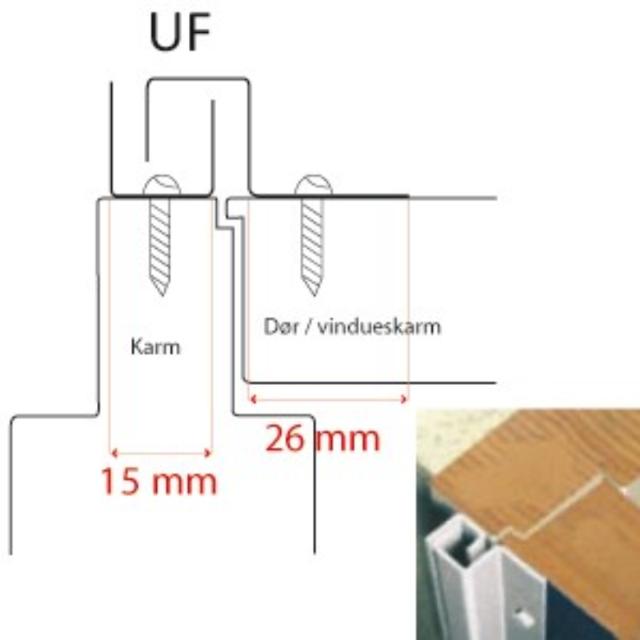 BG C-profil for udadg. falset døre, Hvid