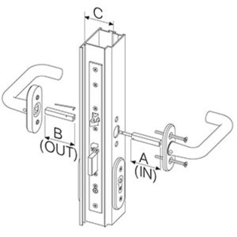 Abloy grebspind EA288 til EL480/EL580, dørt. 61-80 mm