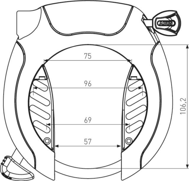 Ringlås 5955 Pro Shield (VF)m/kæde og taske X-PLUS 5955 NR BK+ 6KS/85 + ST 5950 X-PLUS