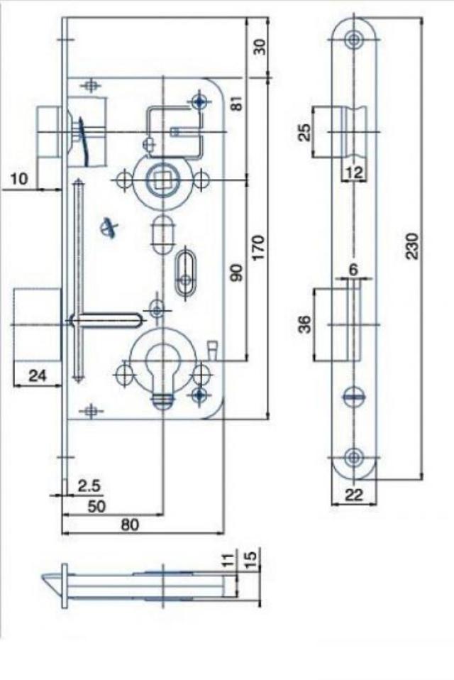 HOBES 24026 DIN låsekasse, Vendbar