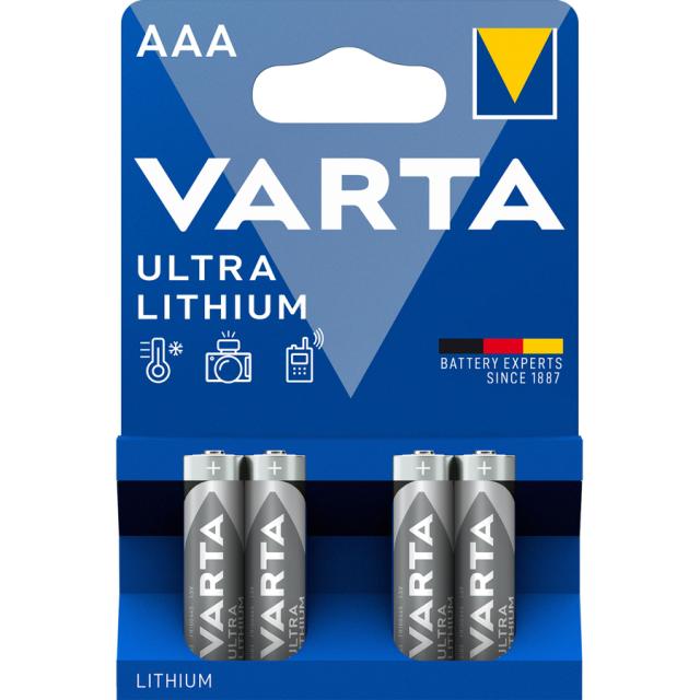 Varta Ultra Lithium AAA 4 stk pakning