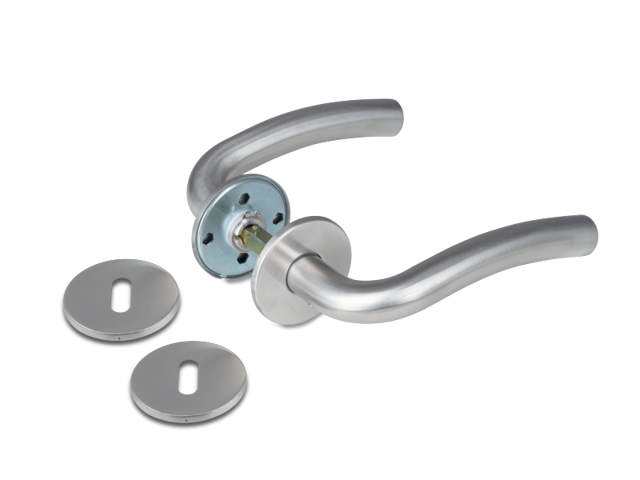 Lockit dørgreb 16 L bue m. klipsroset