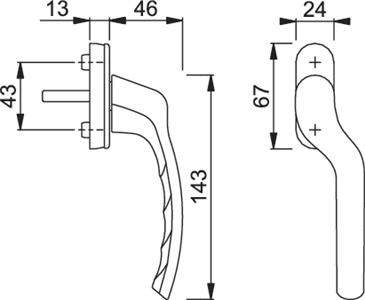 Hoppe greb Tokyo 0710VK/U76K F9, højre