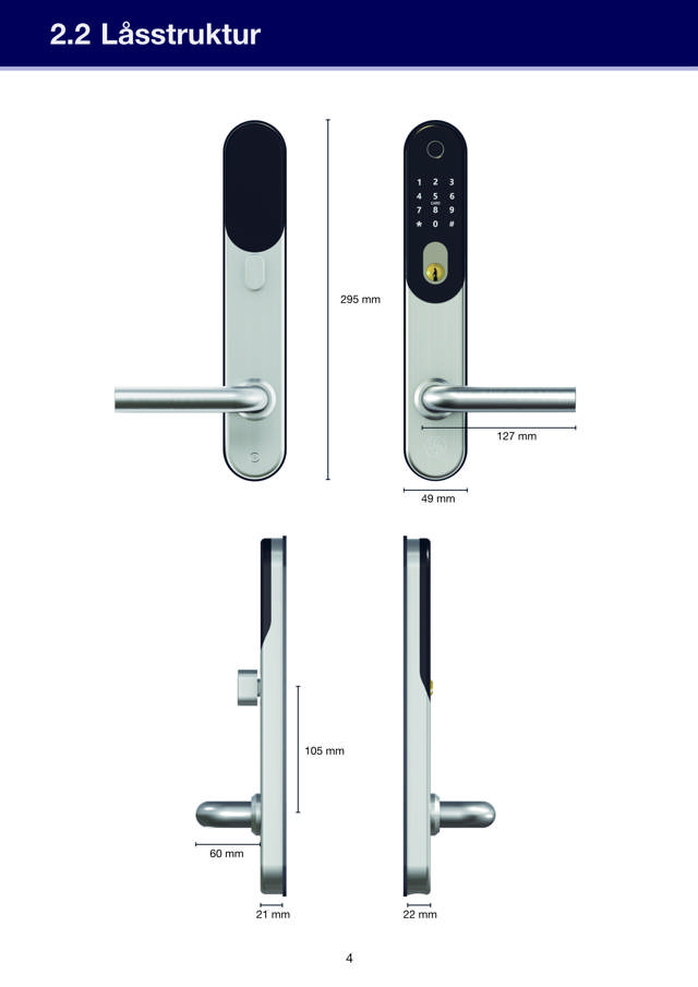 Smart Lock BG5000, sort, til oval cylinder