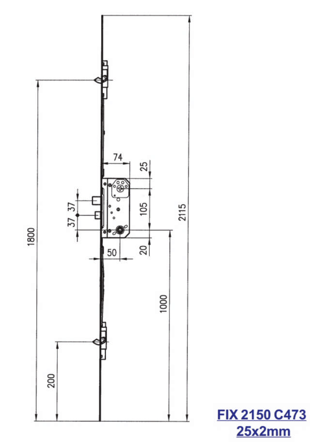 Fix stanglås 2150 C473 højre-m/8765 (godkendt)