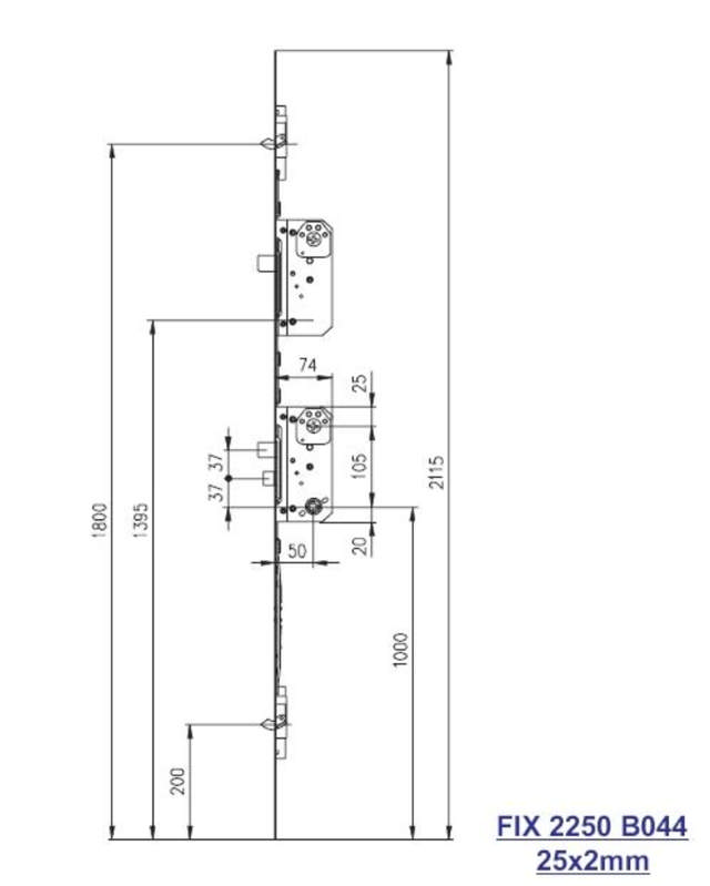 Fix stanglås 2250 B044 højre-m/8765+9788 (godkendt)