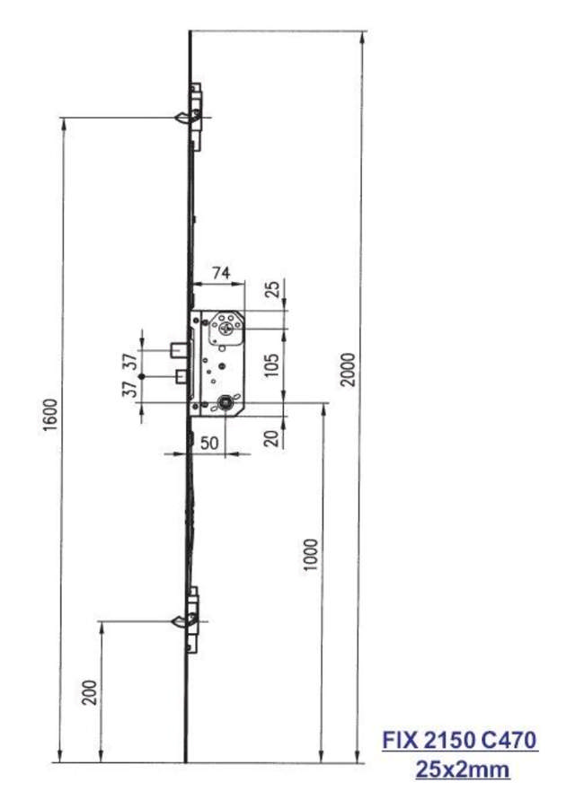 Fix stanglås 2150 C470 højre-m/8765 (godkendt)