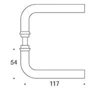 Randi dørgreb 101104E L-form 16mmm/rosetmassiv(40mm)
