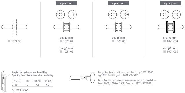 Randi dørgreb 102100AB L-form 19mm u/roset(34-58mm)