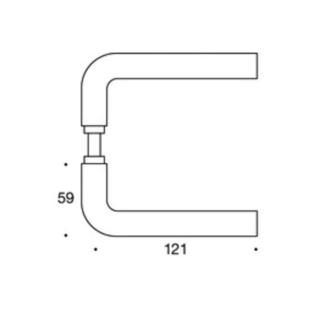 Randi dørgreb 1021084AB L-form 19mm m/clips(34-58mm)