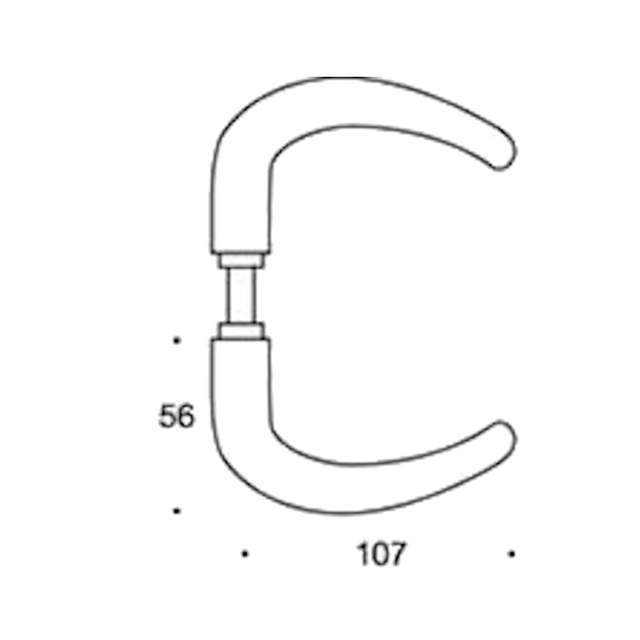 Randi dørgreb 109004AB Coupe m/roset massiv (34-58mm)