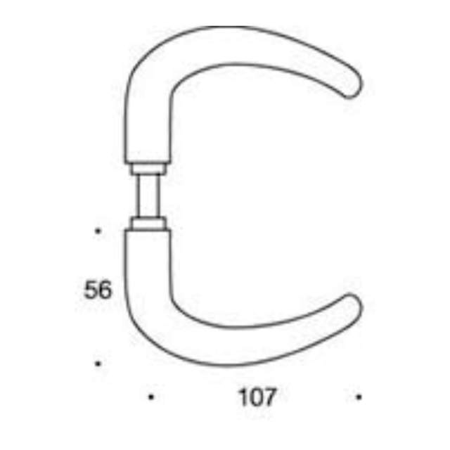 Randi dørgreb P109094AB Coupe m/ massiv roset CC30, mess
