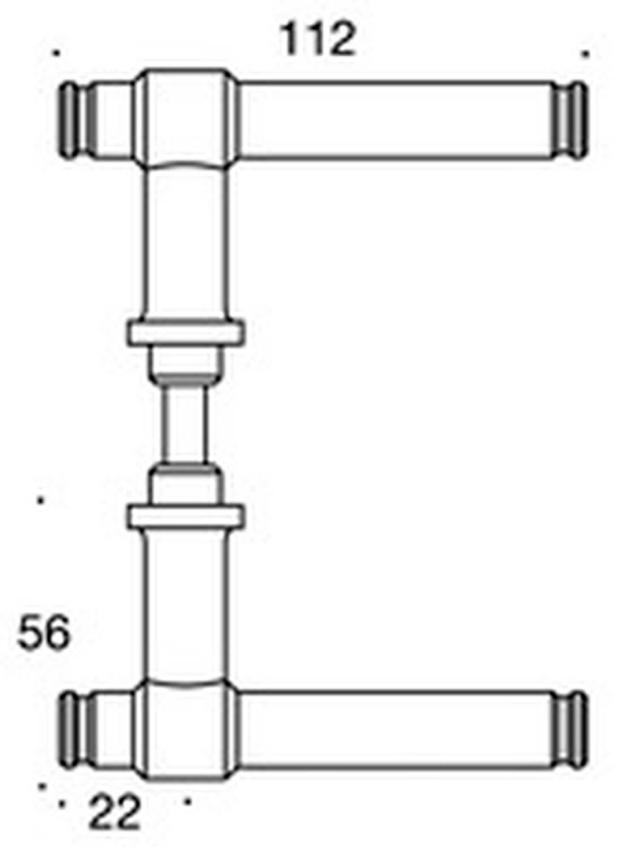 Randi dørgreb P301494AB H-form ø16mm CC30, mess.