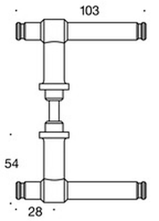 Randi dørgreb P301194AB H-form ø14mm CC30, mess.