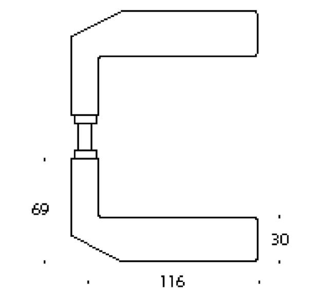 Randi Komé dørgreb 107304AB 19mm, m/ massiv roset, CC30, sæt