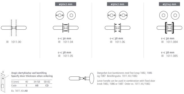 Randi dørgreb P101194AB m. massiv roset CC30, mess