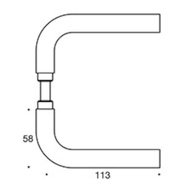 Randi Line 18 dørgreb 702124AB L massiv roset CC30, sort PVD