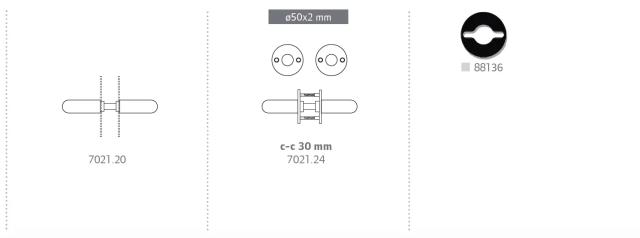 Randi Line 18 dørgreb 702124AB L massiv roset CC30, sort PVD