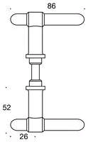 Randi dørgreb P302294AB C-form ø13mm CC30, messing