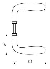 Randi dørgreb P107495CD 19mm massiv roset CC38, pol. mess.