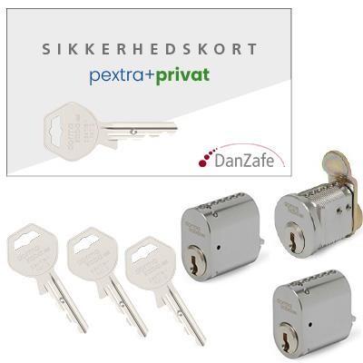 pextra+ privat Sæt, 2x4060-S, 1x4007, 3xnøgler, Mat krom