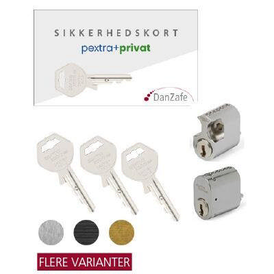 pextra+ privat Sæt, 1x40603-S ROK, 3xnøgler, SORT