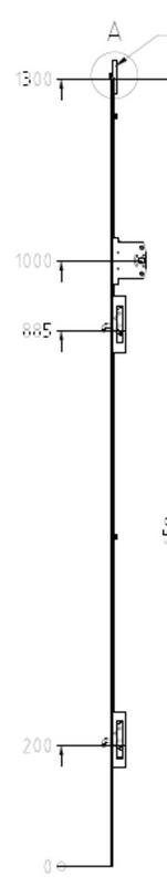 Underdel til terassedør L=1300x25 mm D50mm - ikke låsbar H6 kolve