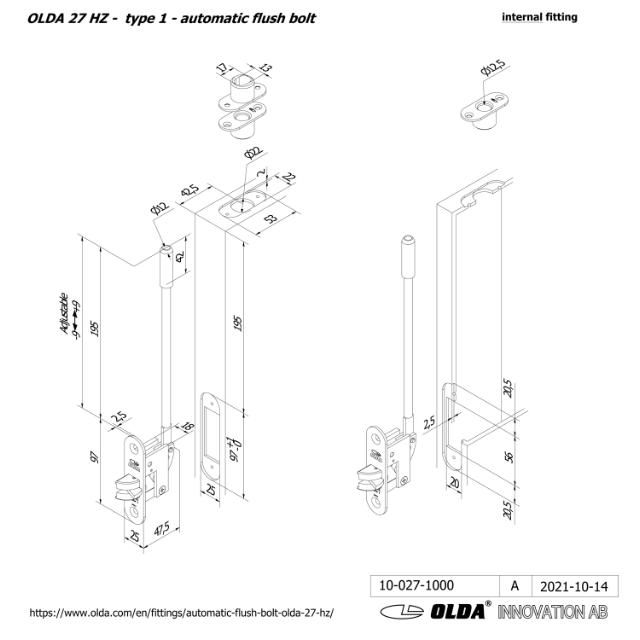 Automatisk skyllebolt OLDA 27 HZA