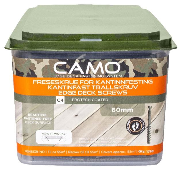 CAMO terrasseskruer 4,0x60mm C4, pk. á 1750 stk