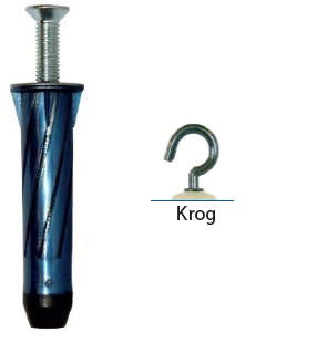 Expandet Rosett blå krog tx25 5 mm ma.skr 10 mm PK 25