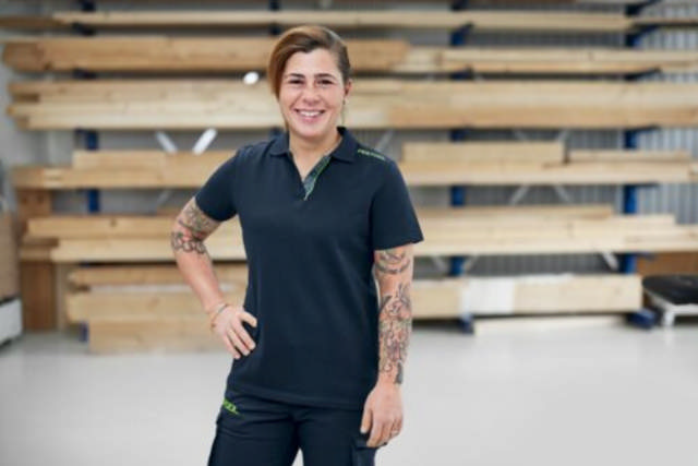 Festool Mørkeblå polo T-shirt dame POL-LAD-FT1-XS