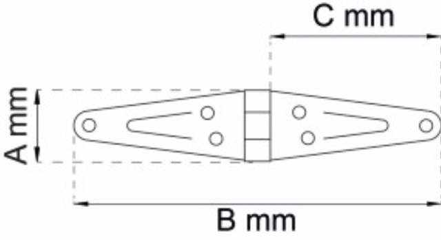 Lockit dørgreb 19 L m. skarp hjørne / skrå ende