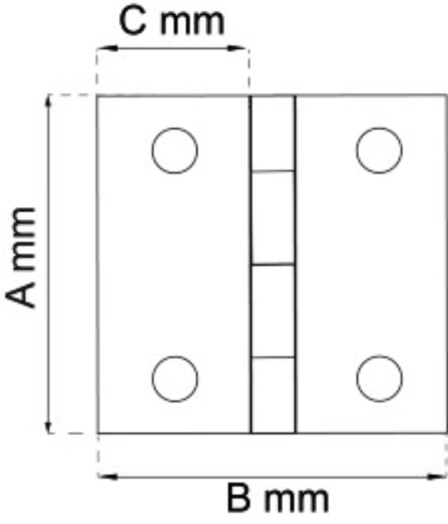 KANTHÆNGSEL 50X39MM 2STK.EL-GALV.