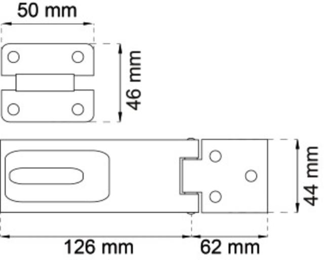 HÆNGELÅSOVERFALD 126MM ELGALV 