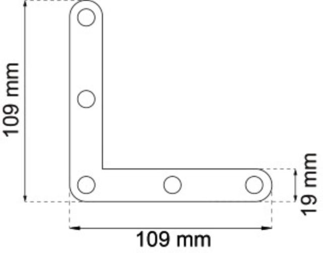 HJØRNEJERN FLAD 109X19MM 4ST.ELGALV