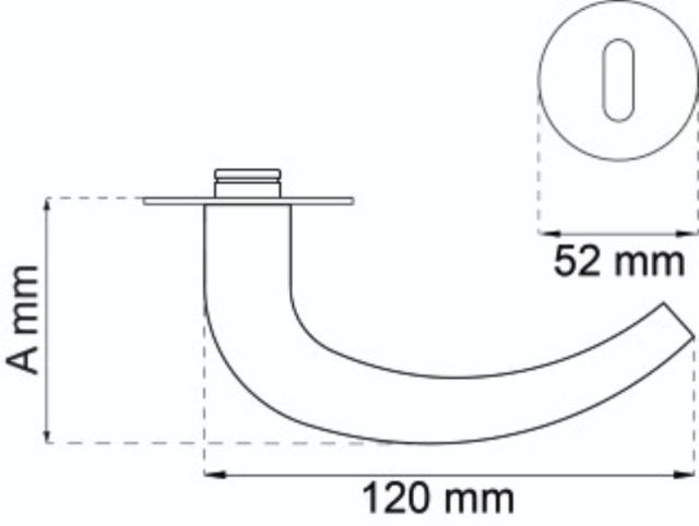 DØRGREB COUPE FORM 16MM RUSTFRI 