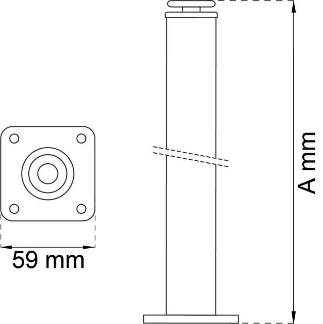 BORDBEN Ø 30 X 100MM HVID LP