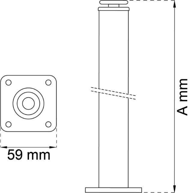 BORDBEN Ø30X500MM BØRSTET NIKKEL LP