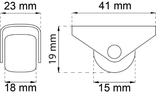 MØBELHJUL M.PLASTRL.Ø15MM 4STK 