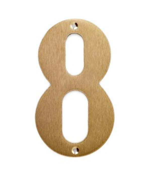 HUSNUMMER 140MM NR 8 MATMESSING **UDGÅR VED UDSOLGT**