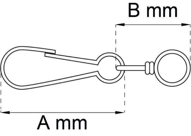 KARABINHAGE 40MM FORNIKLET 2STK 