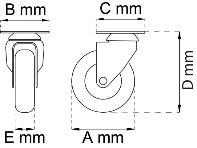 MØBELHJUL SVINGBART 100MM LP