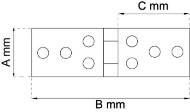 BLADHÆNGSEL 33X120X58MM RF STÅL