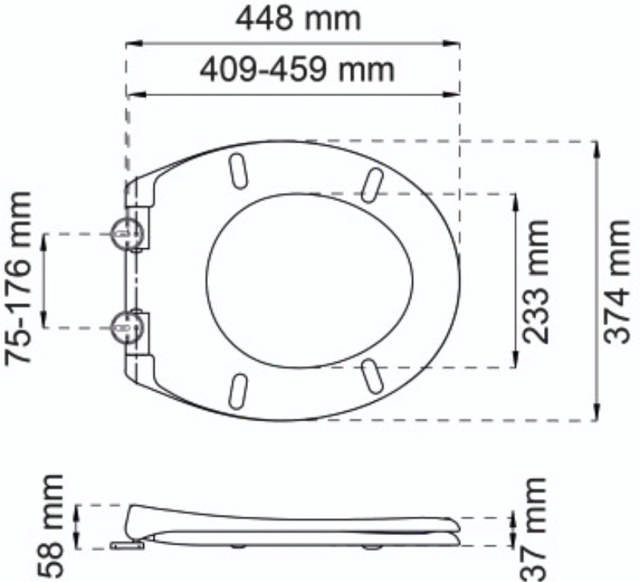 TOILETSÆDE STANDARD SORT 